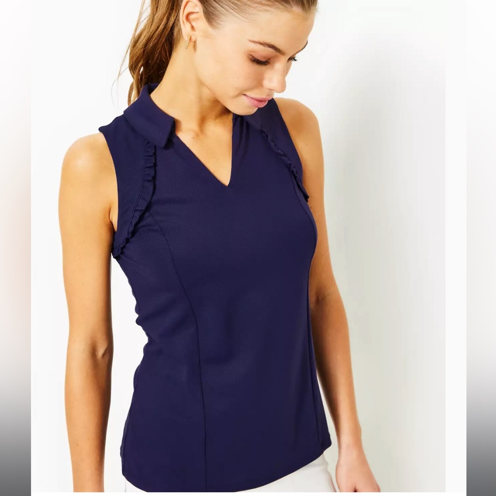 Lilly Pulitzer Luxletic Navy UPF 50+ Martina Sleeveless Top
